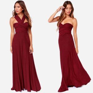 Lulu'sConvertible Multiway Maxi Dress XS Oxblood